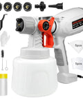 Electric Paint Sprayer With 1400 Ml Cup And Four Click In Tips Lightweight Hvlp Spray Gun with accessories for home improvement tasks.
