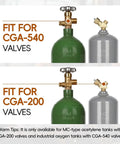 Heavy Duty Oxy Acetylene Torch Set With Cutting Welding And Heating Heads Four Piece Kit shown with CGA-540 and CGA-200 valves
