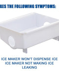 Ultra Durable Ice Maker Replacement Part WPW10670845 AP6023698 For Refrigerator Ice Bucket Compatible With Whirlpool Kenmore KitchenAid Amana No Brainer Install For Models 2196091 1115342 1115372 2152701 white plastic refrigerator ice bucket with mounting bracket