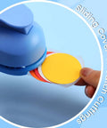 Sliding cover function of three eighths inch circle paper punch for quick no fuss circle cuts great for scrapbooking and crafts.