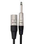 Pro Grade Balanced One Quarter Inch TRS to XLR3M Interconnect Cable With REAN Connectors, Five Foot Length, Road Ready for Stage Rig and Studio Gear, High Quality Audio Link close-up of TRS and XLR3M ends