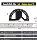 Heavy Duty Eight Inch Stainless Steel Angle Finder With 0 To 180 Degree Adjustable Protractor Ruler And Thumb Lock, Precision Carpentry Square For Woodworking And Construction, Built Tough And Dead On Accurate.