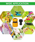 Heavy Duty Garden Hose Quick Connect Set With Snap Fit Brass And Plastic Connector Kit For Leak Proof Repair Joint One Step Attachment And Detachment To Stop Water Waste Outside. hose connectors for garden watering