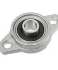 Two Pack KFL000 10mm Bore Zinc Alloy Self Aligning Pillow Block Flange Bearing Heavy Duty Rust Resistant Durable Pillow Block Mount for Machinery Home Shop Projects Smooth Alignment, front view