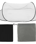 Large Pop Up Mosquito Tent For Adults with portable foldable net, shown with carrying bags, ideal for bed, camping, patio use.