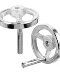 2 Pcs Replacement Handwheel Handles For Milling Machines Carbon Steel Chrome Plated Machine Wheel Handles close-up view