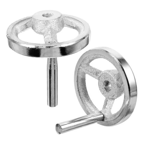 2 Pcs Replacement Handwheel Handles For Milling Machines Carbon Steel Chrome Plated Machine Wheel Handles close-up view