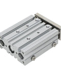 Three Rod Pneumatic Cylinder MGPM12 40Z 12mm Bore 40mm Stroke Built To Last with three guide rods in industrial silver finish