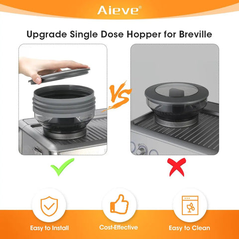 Silicone Bellow Replacement For Breville Barista Express And Compatible Espresso Machines Quick-Install Single Dose Hopper Upgrade