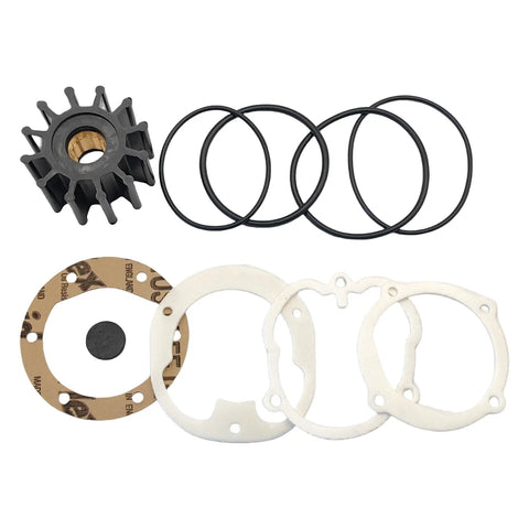 Beefy Sea Water Pump Impeller Kit For Volvo Penta And OMC Marine Engines With 12 Blade Spline Drive Neoprene Impeller Brass Hub
