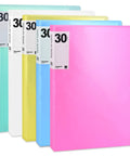 Display Book Binder With Plastic Sleeves Five Pack 30 Pocket Portfolio Binder Set For 8.5x11 Documents Photos Certificates And Artwork With Top Loading Sleeves In Aqua White Yellow Blue Pink