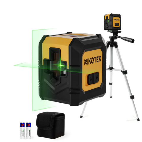 Laser Level With Tripod, Self Leveling Green Beam Cross Line For Horizontal And Vertical Alignment, 110 Degree Wide Beam