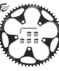 56T Black Narrow Wide Bike Chainring For 8 To 12 Speed Road Bikes with bolts and hex wrench, 110 BCD aluminum alloy