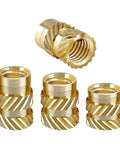 Dope Brass Hot Melt Insert Nuts For 3D Printing Projects M1-M8 Size, detailed view of threaded brass inserts.