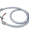 Pre Wired AC Whip Kit With Three Quarter Inch Flexible Liquid Tight Conduit Six Feet Long 8 AWG Copper Wire Three Conductor in gray