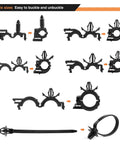 60 Pcs Automotive Wire Loom Routing Clip Kit With Six Sizes from quarter to three quarter inch loom fitting guide