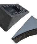 2 Pack Solid Rubber Wheel Chocks For Cars, Trucks, RVs, ATVs And Travel Trailers, Heavy Duty Parking Stabilizers with textured surface.