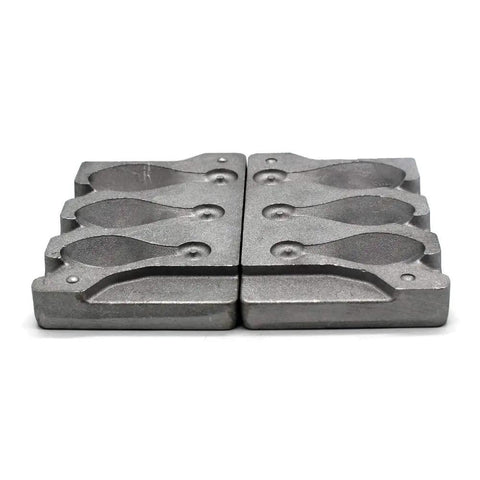 Three Cavities Bank Sinker Molds With 4.5 To 6 Ounce Weights No Handle DIY Pro Grade Bank Sinkers At Home For Serious Anglers