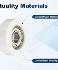 10 Pack Heavy Duty Nylon Roller Bearings 8x26x10mm Double Shielded Ball Bearing Guides 608ZZ Style Quiet Low Noise for Furniture Sliders and Hardware Accessories White, durable nylon and carbon steel