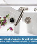 Polished Nickel Air Switch Button For Garbage Disposal Fits One And A Quarter To One And A Half Inch Sink Hole Dual Outlet Cap Replacement
