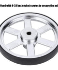 Two Pack Metal Robot Wheels With Neoprene Tire Tread For Replacement Built Tough For Grippy Traction Durable Aluminum Construction