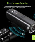 1200 Lumen Bike Lights Front And Back With USB Rechargeable Battery LED Bicycle Lights Headlights And Taillights With Electric Horn auto dimming.