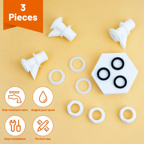 Push Button Spigot Replacement For 2 To 10 Gallon Water Coolers Food Grade Non Toxic Odorless Beverage Dispenser Spigot Durable 3 Pack Backups For Parties Camping And Everyday Cooler Use