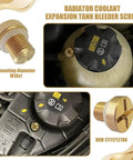 Straight Up Heavy Duty Brass Radiator Coolant Expansion Tank Bleeder Screw And Drain Plug Replacement For Bmw X3 X5 with M10x1 mounting size.