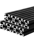 Heavy Duty 1010 Aluminum Extrusion T Slot 1500mm Black 8 Pack For DIY Frames Enclosures And CNC Projects; stacked rails