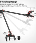 Flex Soldering Clamp Arm 19.7 Inch Magic Arm With Clamps Articulating Arms showing 360-degree rotation design.