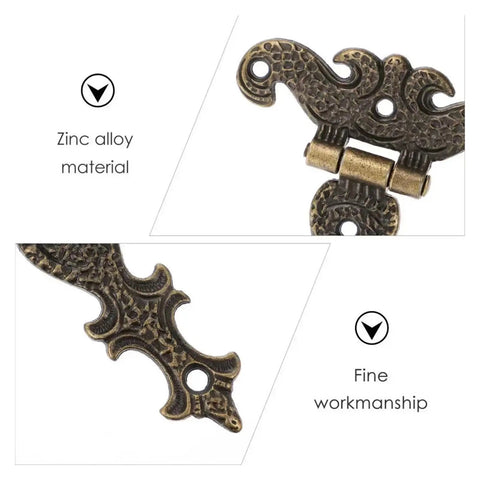 Decorative zinc alloy butt hinge detail from Stainless Steel Self Closing Reversible Door Hinge Kit, 2 Pieces For Cabinets