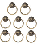 8 Pack Vintage Metal Drop Ring Drawer Pull Handles Zinc Alloy Circular Cabinet Hardware For Kitchen Bedroom Office Cabinets