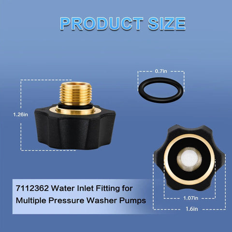 Beefy Brass Water Inlet Fitting For Pressure Washer Pump 3/8 NPT To 3/4 GHT Hose Adapter Replacement For Simpson 7112362