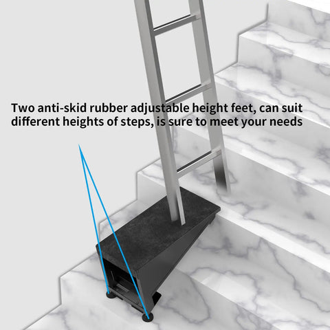 Leveling Tool For Extension Ladders And Ladder Leveler, Durable Stable Platform For All Surfaces, Black Finish on stairs