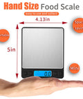 Ultra Precise Digital Kitchen Scale 3000g/0.1g shown in hand for size comparison with LCD Display, dual trays not visible.