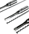 Pro Grade HSS Mortising Drill Bit Set For Woodworking, Square Hole Mortise Chisel Bits showing various sizes and steel detail