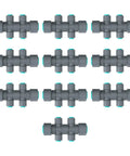 10 gray 6-way connectors for 6 Way Plug And Play Quick Connector 12 To 6mm Drip Irrigation Kit Accessories For Garden Watering System Ponds