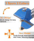 Pro Level 1 Inch Forstner Bit Featuring Killer Carbide Edges And Adjustable Depth Control Built For Hassle Free Woodworking close-up of spurs and cutters