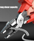Close-up of 1000V Insulated Multifunction Pliers With Wire Cutter Stripper And Crimper Heavy Duty 60CRV Steel cutting metal wire