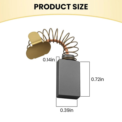 Heavy Duty Carbon Brushes For Power Tool Motor Repair Replacement Set Compatible With Standard Circular Saw Models dimensions showing size.