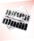 Miniature Countersunk Screw Set With Transparent Storage Case showing various small screws for glasses, watches, and DIY projects.