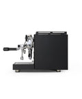Side view of Pro Grade Home Espresso Machine With E61 Group PID Temperature Control Shot Timer Programmable Preinfusion Handmade In Italy Black Finish