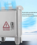 Weatherproof Stainless Steel Electrical Junction Box With Lock And Mounting Plate For Outdoor Use, Heavy Duty Enclosure To Protect Electrical Equipment From Rain, Dust, Snow And UV Rays, front view