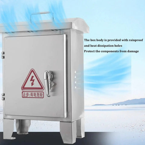Weatherproof Stainless Steel Electrical Junction Box With Lock And Mounting Plate For Outdoor Use, Heavy Duty Enclosure To Protect Electrical Equipment From Rain, Dust, Snow And UV Rays, front view