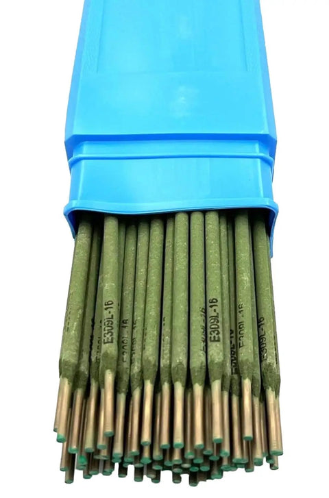 E309L-16 Stainless Steel Stick Electrodes One Eighth Inch 5 Pound Pack For Stainless To Stainless Welds, bundle in blue package