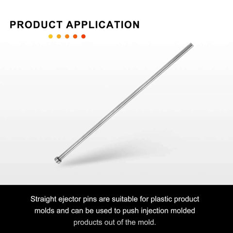 Single ejector pin from Two Pack Ejector Pins 5/16 Inch Diameter, 12 Inch Long Made From 65Mn Steel With Round Tips for die making