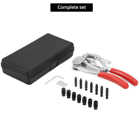 Heavy Duty Metal Hole Punch Kit With Chrome Vanadium Steel Punches In Sizes From Three Thirty Second Inch To Nine Thirty Second Inch