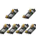 Portable 5V Breadboard Power Supply Module for MB102, 6.5 to 12V Input, Safe Up To 33V, Stabilized Output, Plug And Play Power Board for School Labs, Hobbyists, and Industrial Electronics Projects, black PCB