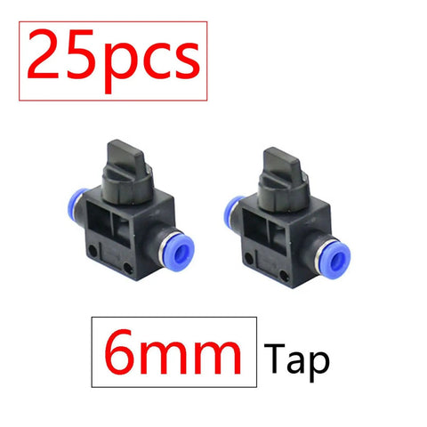 Yellow Garden Hose Quick Connectors Kit 25 Or 50 Piece Set For 6mm And 8mm Tubing With Straight Elbow Tee Plug Diverter Fittings Leakproof Secure Fit Durable Nylon Brass Plastic Construction Great For Lawn Care And Sprinklers, 25pcs 6mm tap connectors