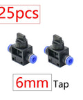 Garden Hose Adapter Kit With 25 50 Pieces PU Pneumatic Fittings 1 2 3 4 Way Straight Head Elbow Tee Plug Quick Connector For 6mm And 8mm Tube Hose Diverter Yellow Durable Leakproof Quick Connect Fittings For Easy On Off No Leak Design For Real Tough Jobs. 25 pcs 6mm tap quick connectors